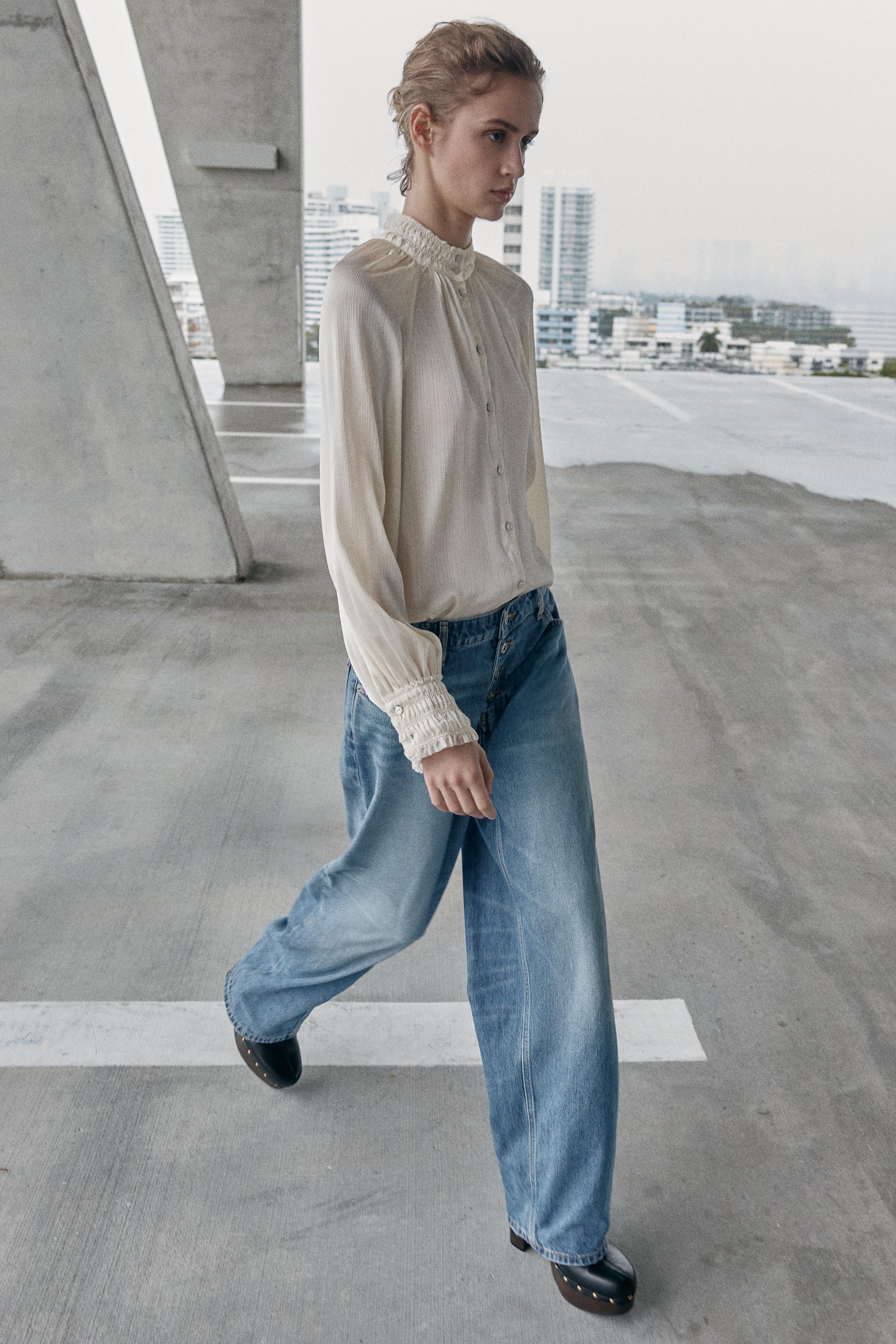 Z1975 LOOSE BAGGY JEANS - Mid-blue | ZARA United States