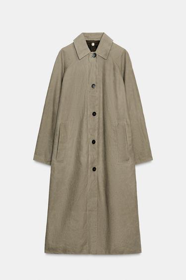 TRENCH ENDUIT ZW COLLECTION ÉDITION LIMITÉE - Kaki clair de Zara - Image 3