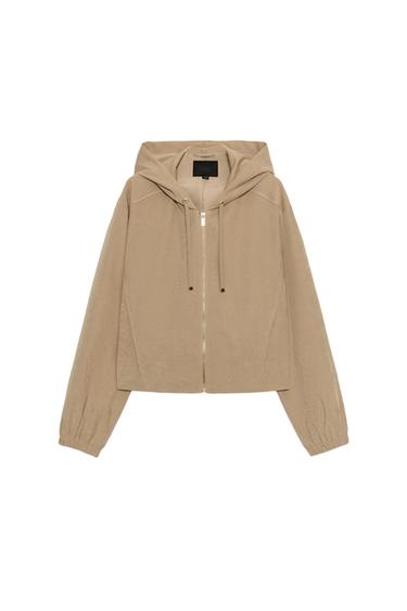 HOODED BOMBER JACKET - Light camel by Zara