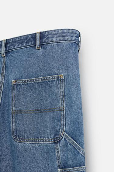 RELAXED FIT CARPENTER JEANS - Blue by Zara