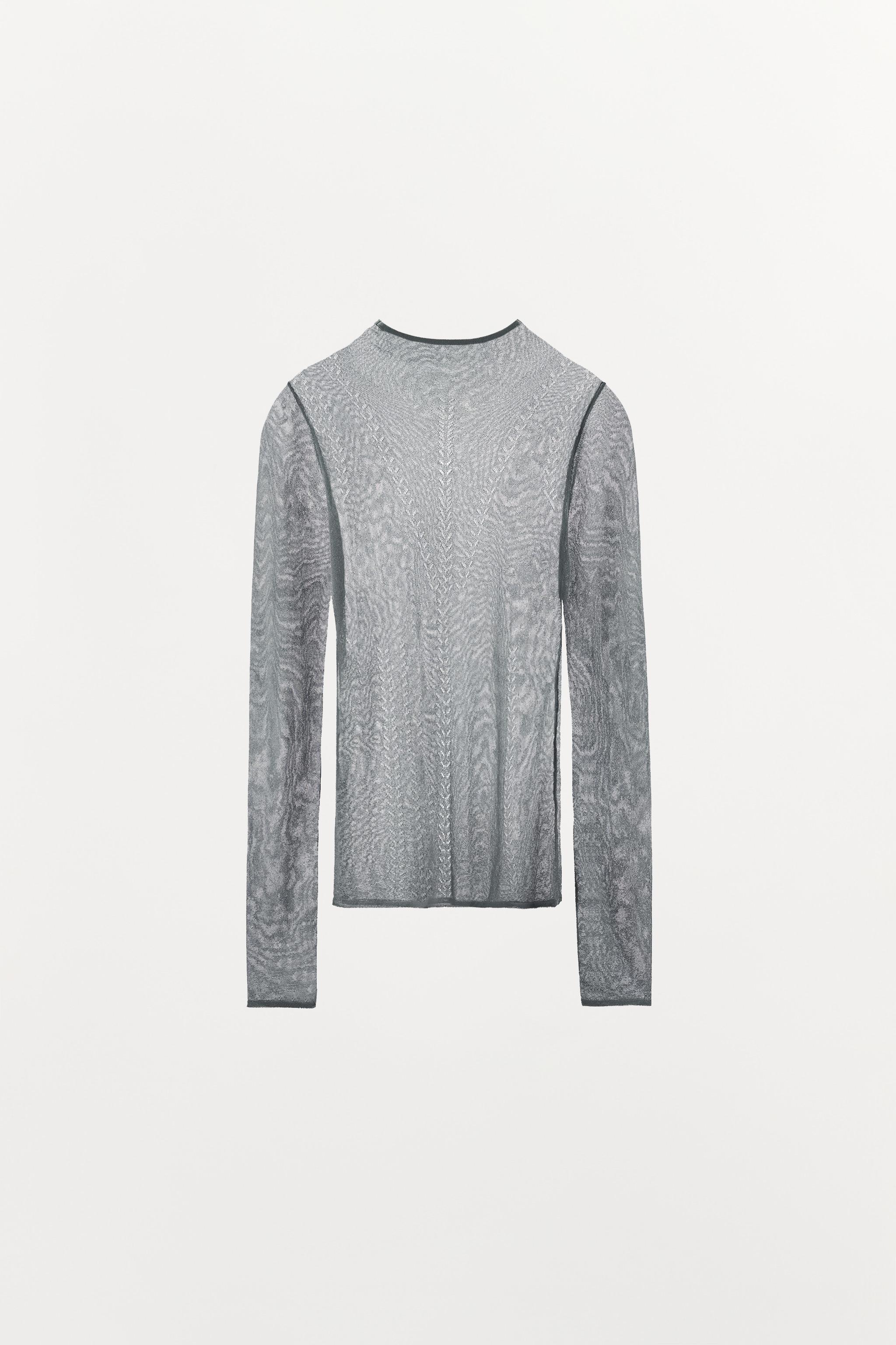T-SHIRT MÉLANGE VISCOSE AJOURÉ