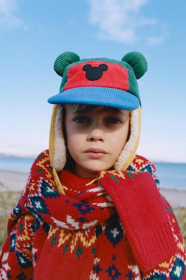 BONNET EN VELOURS CÔTELÉ À CACHE-OREILLES COLORBLOCK MICKEY MOUSE © DISNEY - Multicolore de Zara