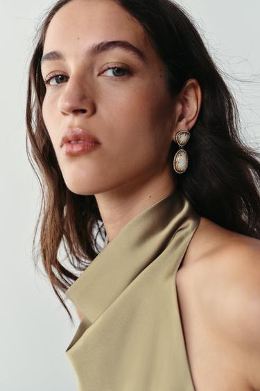 SHINY STONE EARRINGS — Gold / Silver 1