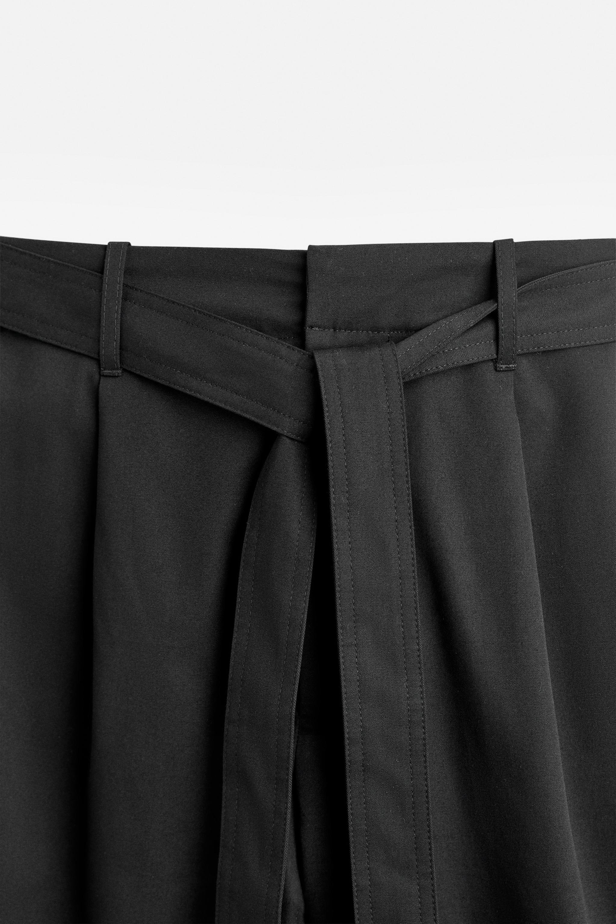 BELTED PLEATED SHORTS - Black | ZARA United States