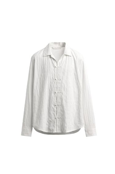 CAMISA RELAXED FIT EFECTO ARRUGADO - Blanco de Zara