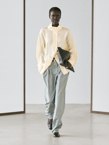 Zara Flowing trousers with darts - Blue gray