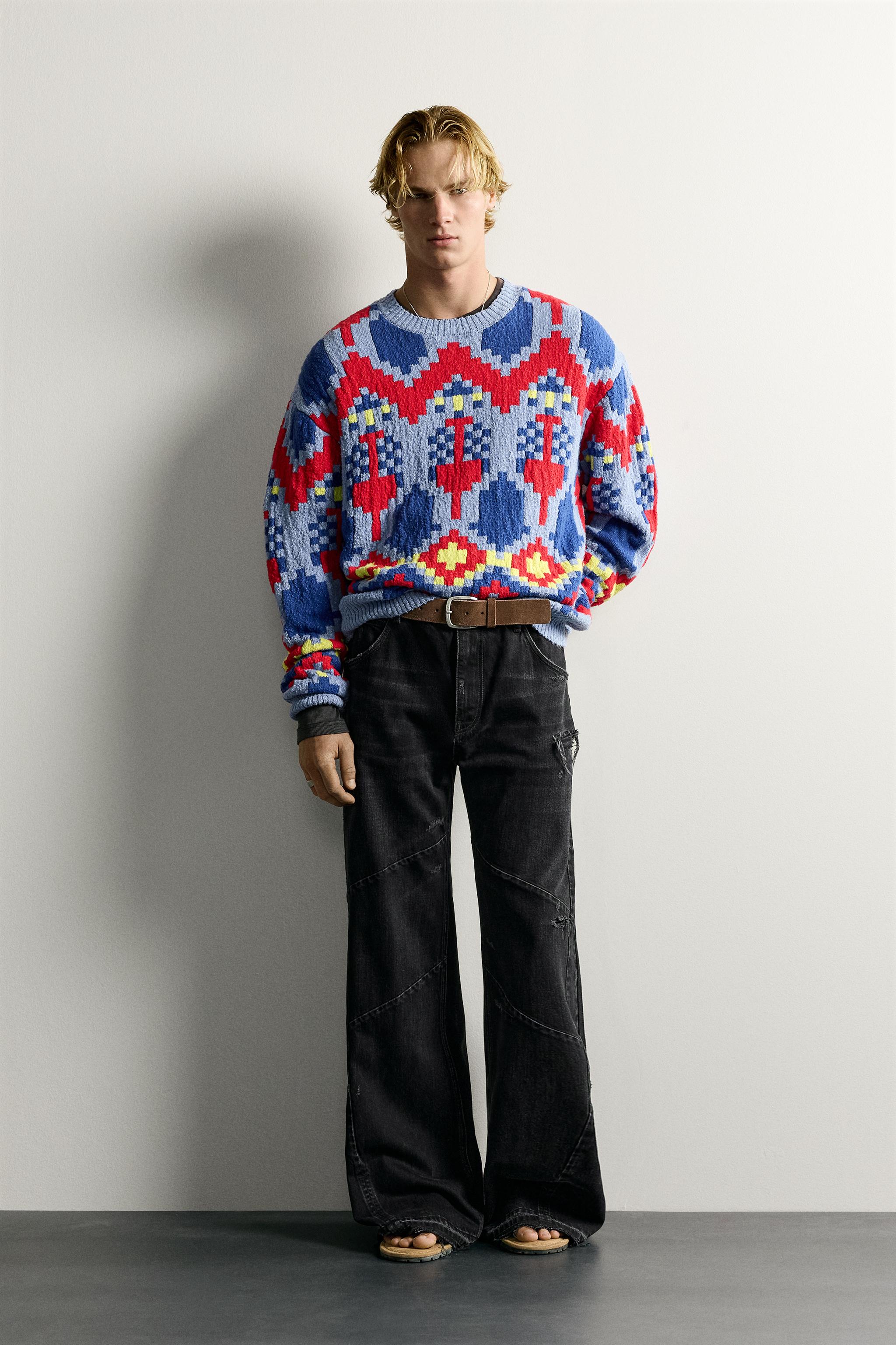 GEOMETRIC JACQUARD RELAXED FIT JUMPER