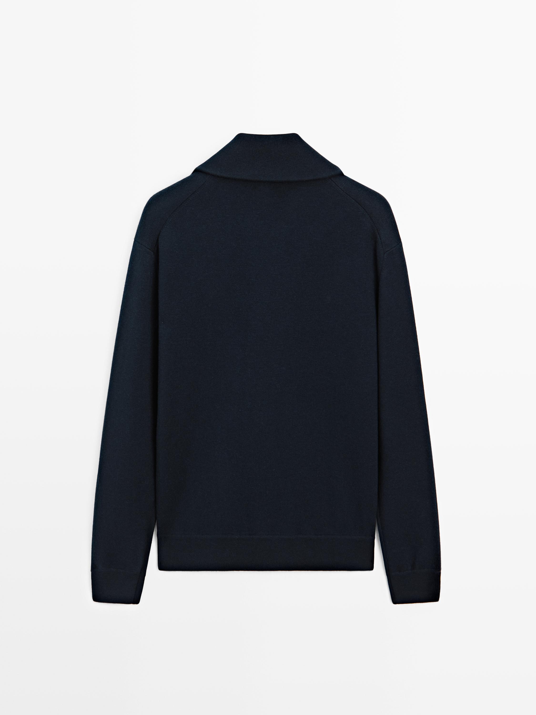 Cardigan fermeture Éclair en coton et laine
