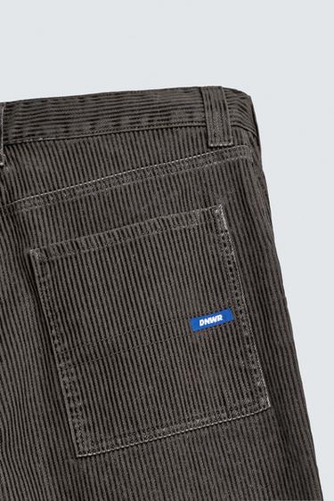 PANTALON RELAXED FIT RAYURES FLOQUÉES - Vert billard de Zara - Image 9