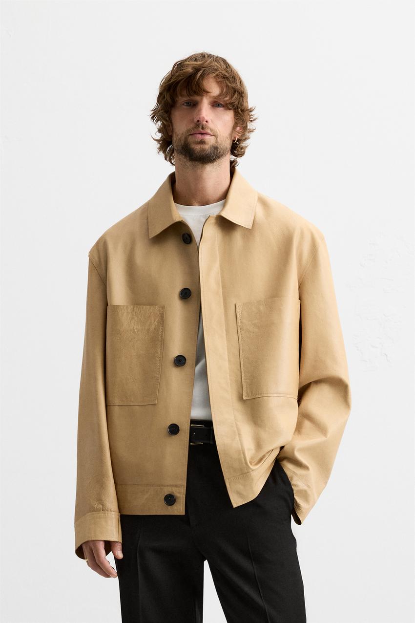レザー シャツジャケット - LIMITED EDITION - バター | ZARA Japan / 日本