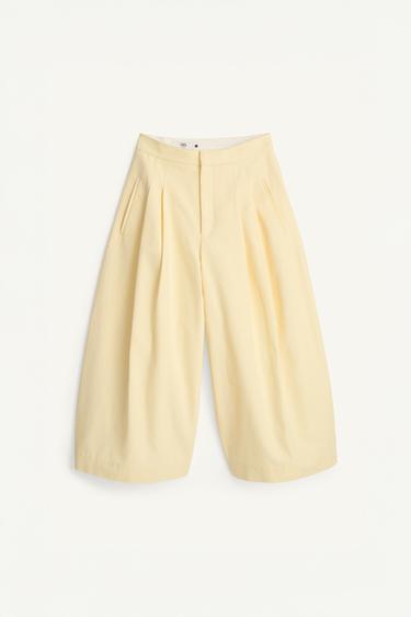 بنطلون ببنسات إصدار محدود - أصفر الخاص بـ Zara
