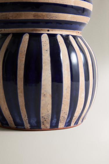 DECORATIVE HULU-SHAPED CERAMIC VASE - MIDNIGHT BLUE by Zara - Image 3