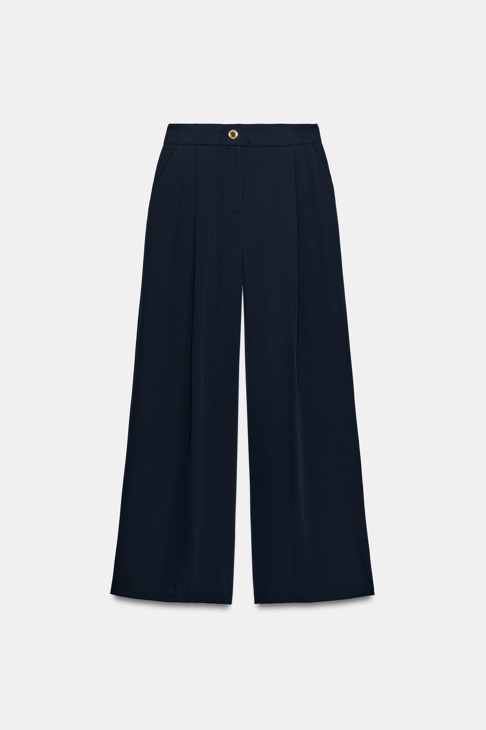 Zara ALTIN DÜĞMELİ PALAZZO PANTOLON görsel 6