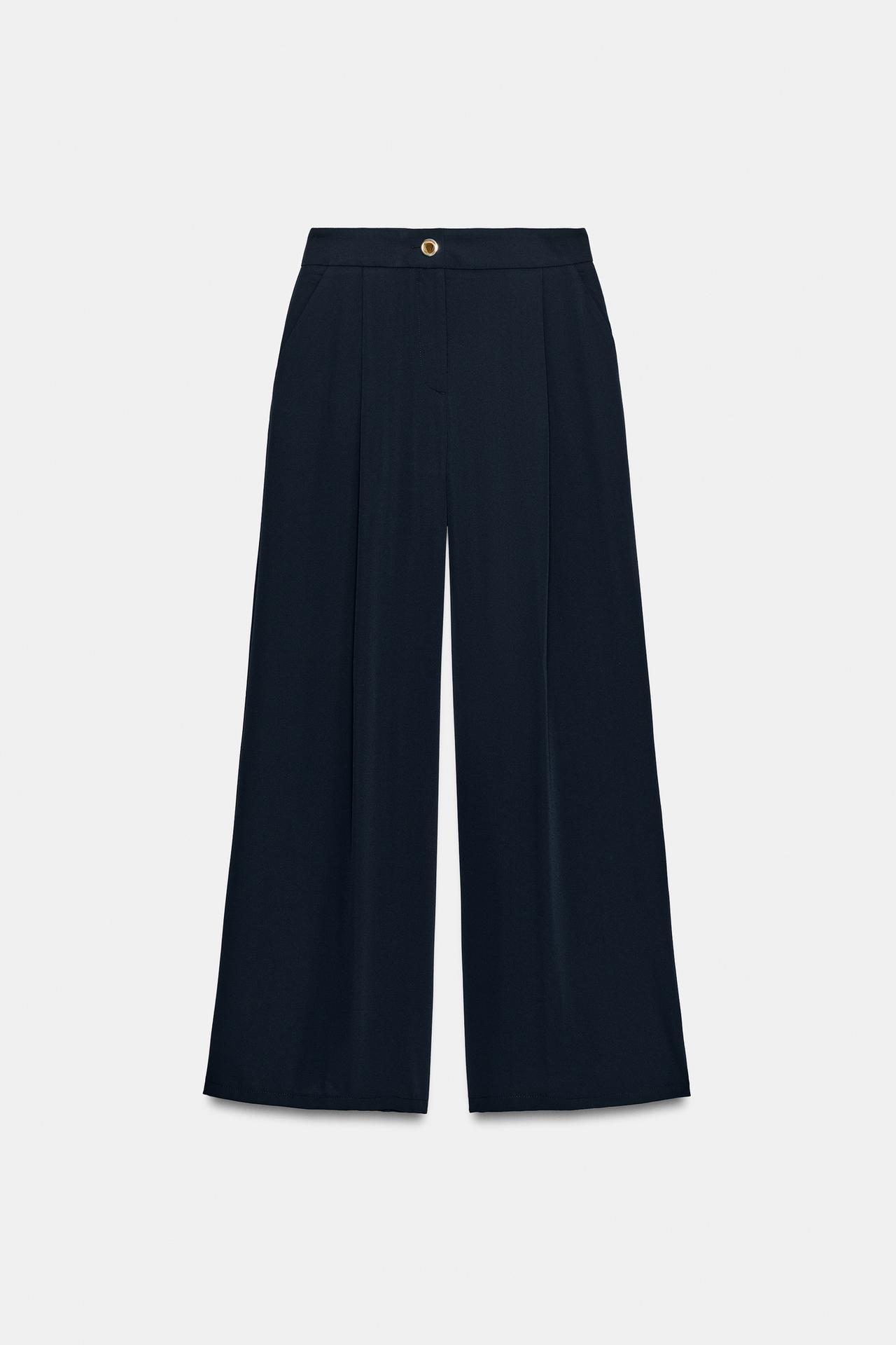 Pantalon palazzo boton dorado