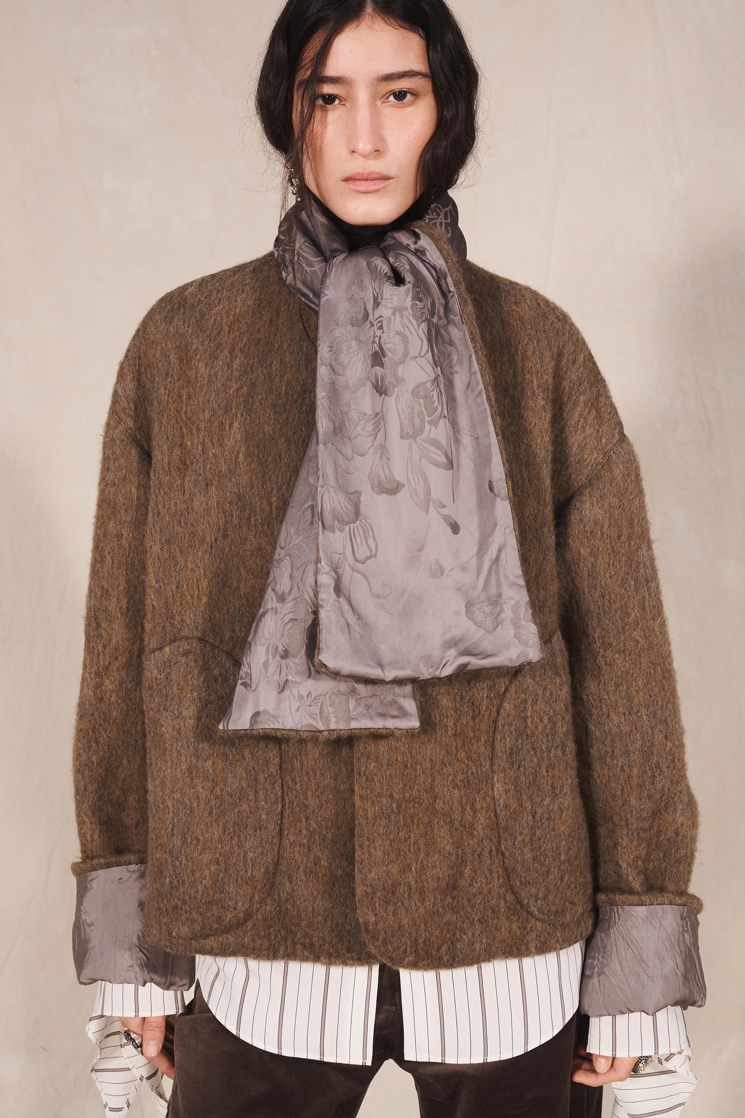 LIMITED EDITION REVERSIBLE JACQUARD COAT WITH SCARF