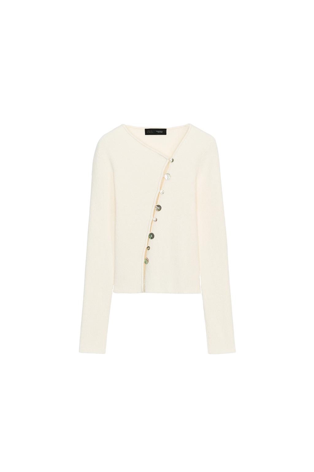 ASYMMETRIC CLOSURE KNIT CARDIGAN - image 3