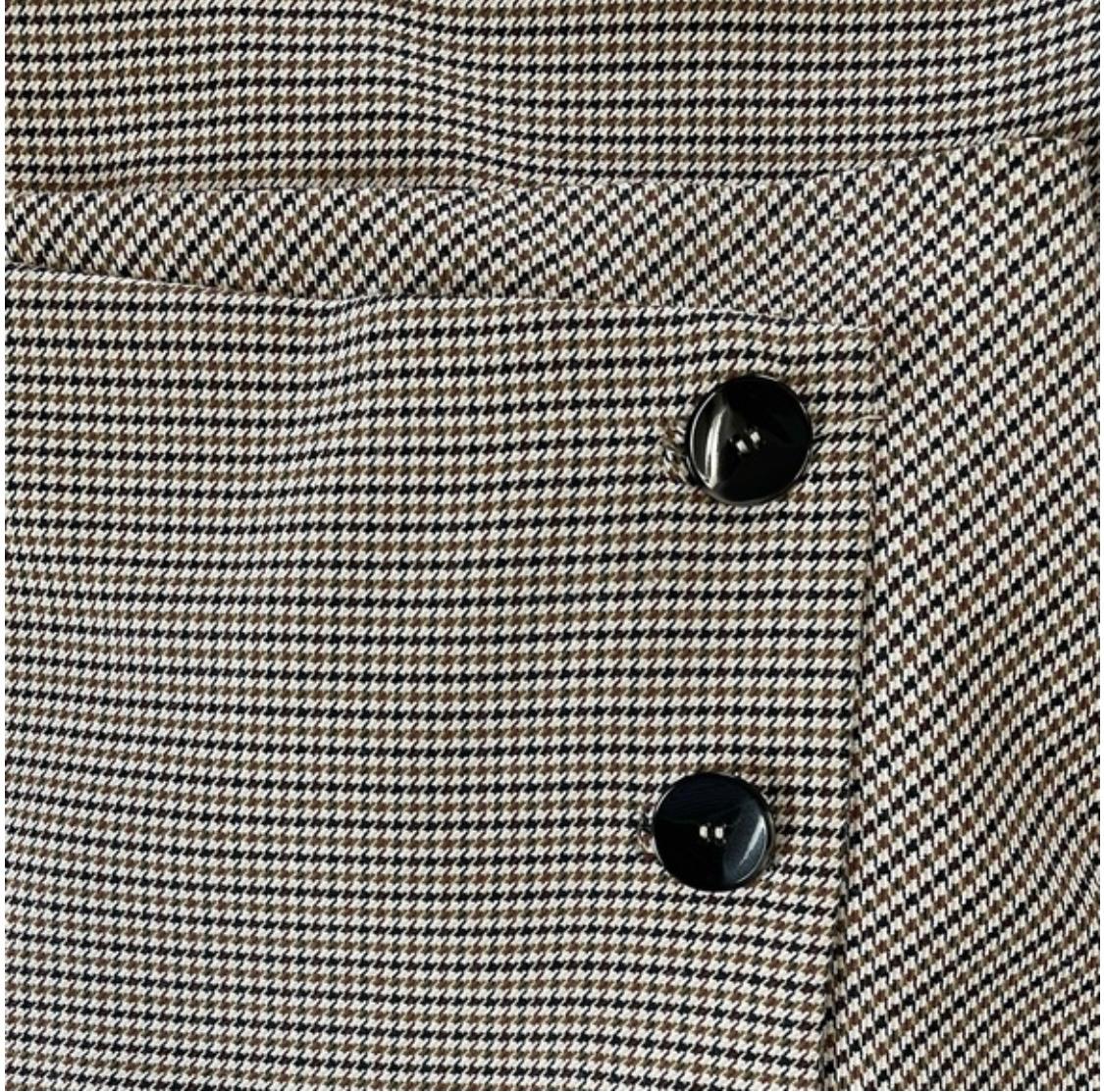 ASYMMETRIC PLAID KNEE SKIRT - Image 3