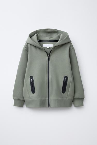 SUDADERA CREMALLERA SPORTY - Khaki de Zara