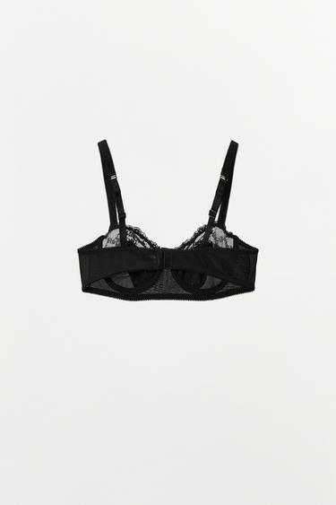 SOUTIEN-GORGE À ARMATURES POINTELLE AVEC DENTELLE - Noir de Zara - Image 5