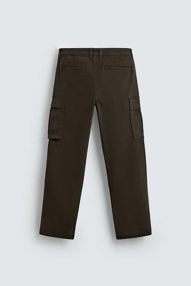 RELAXED FIT CARGO TROUSERS - Brown by Zara - Image 6