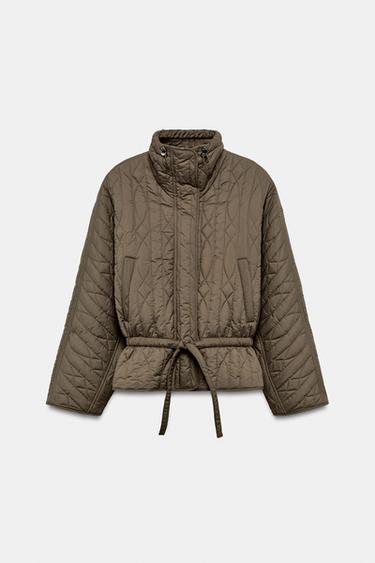 BLOUSON MATELASSÉ À COL MONTANT - Kaki de Zara - Image 6