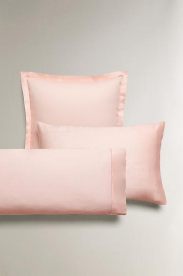 Zara SATEEN PILLOWCASE WITH FESTOON DESIGN (300 THREAD COUNT) - Pastel pink - Image 0