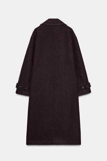 SOFT OVERSIZE COAT - Burgundy by Zara - Image 8