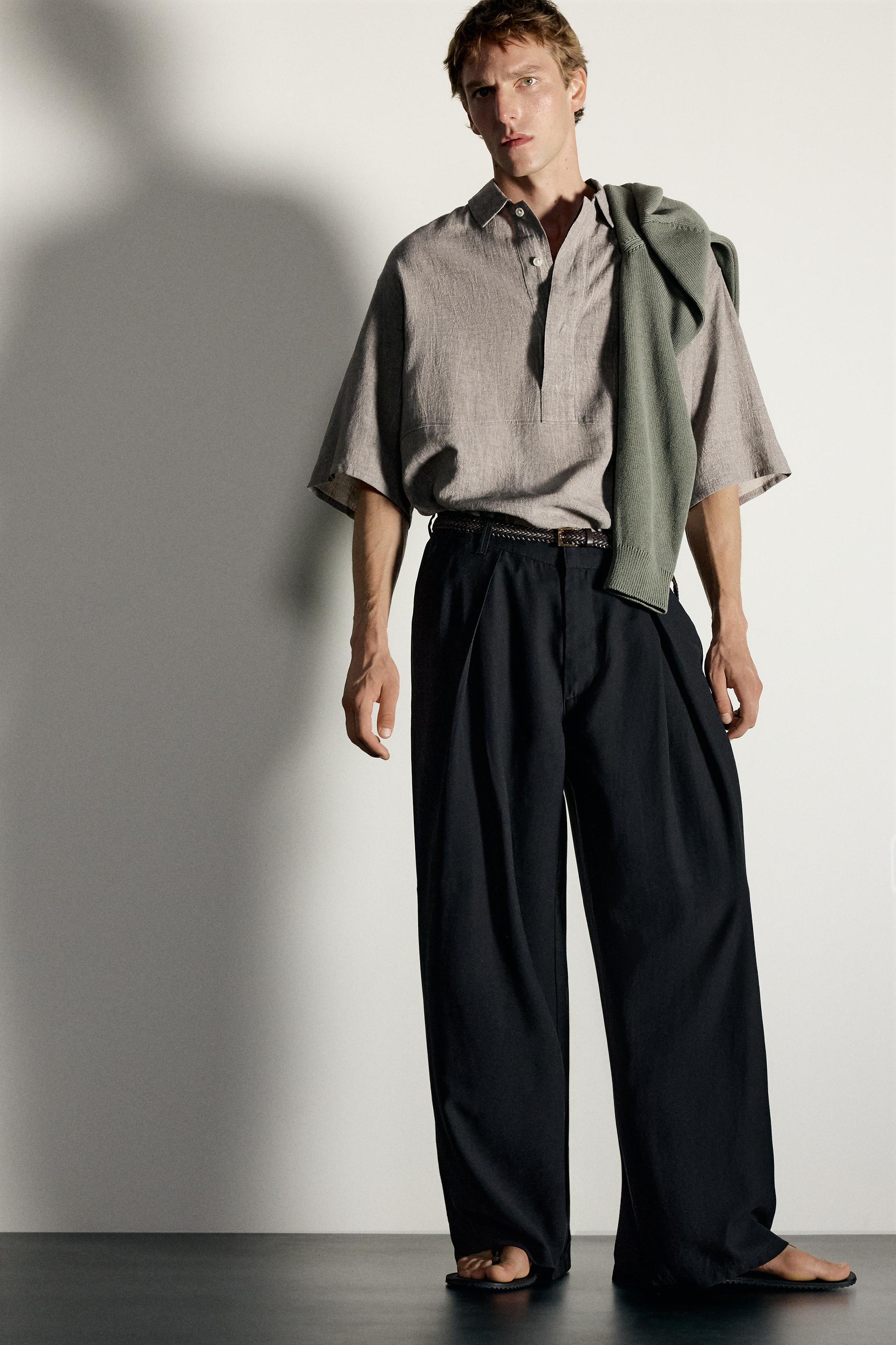 RELAXED-FIT LINEN-COTTON POLO SHIRT