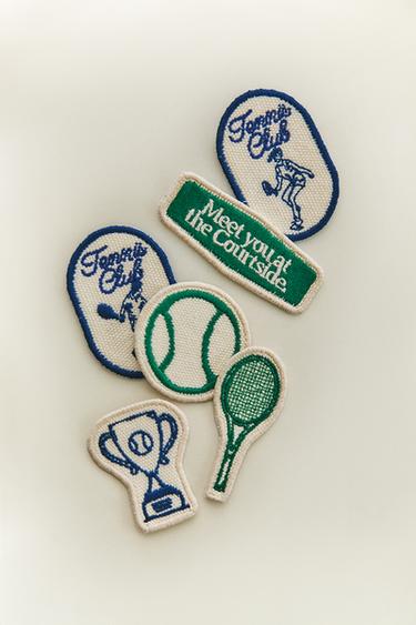 SET OF THERMO-ADHESIVE TENNIS PATCHES (SET OF 6) - Green by Zara - Image 5