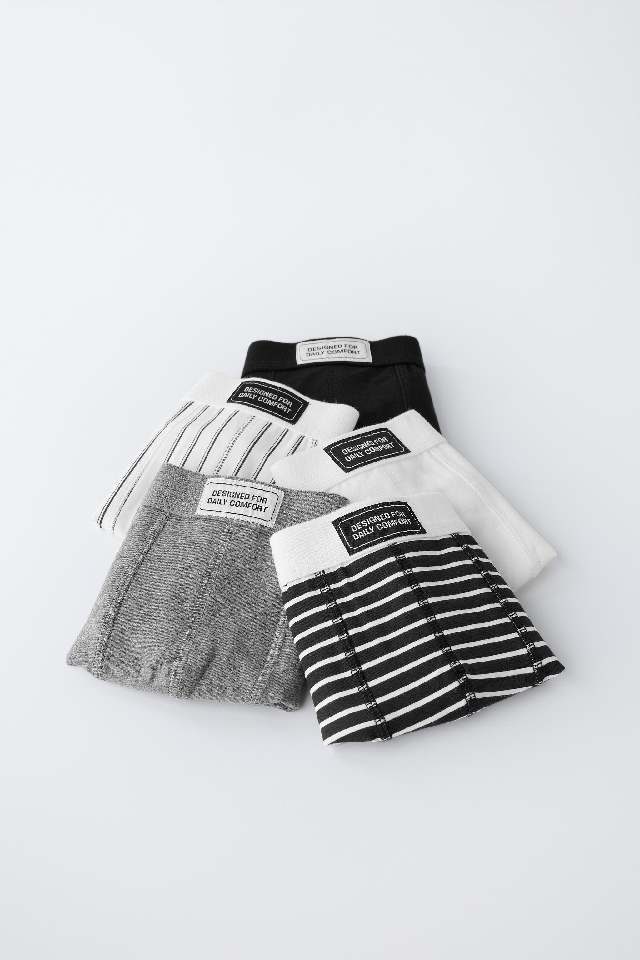 PACK DE CINQ BOXERS ÉTIQUETTE (6-14 ANS)