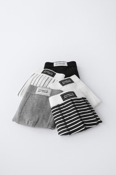 PACK DE CINQ BOXERS ÉTIQUETTE (6-14 ANS) - Noir de Zara - Image 5