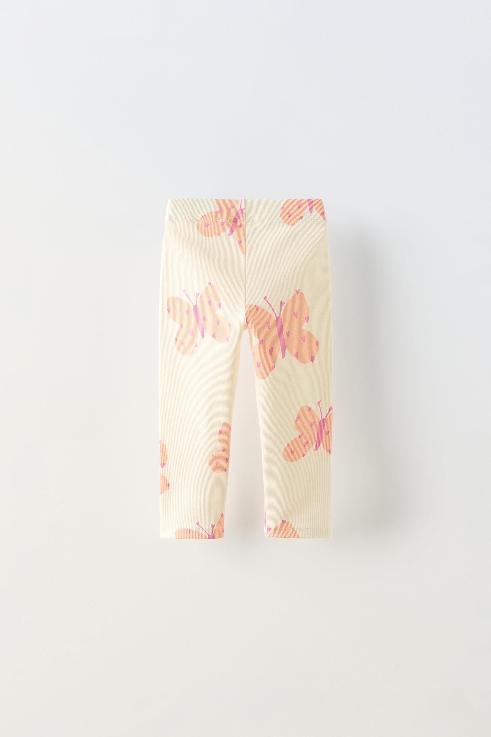 Zara floral popular ribbed leggings