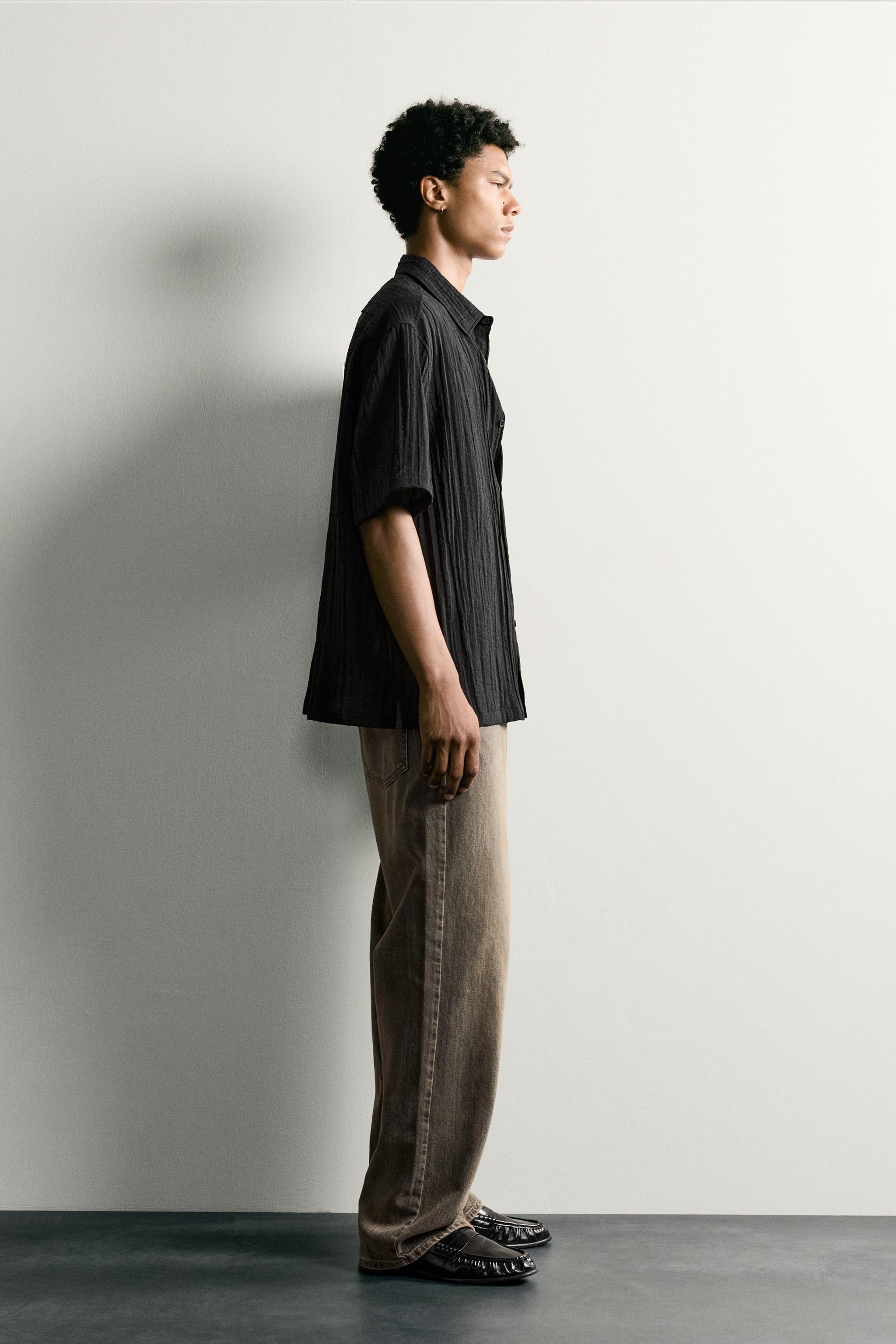 Мужские рубашки Zara RELAXED FIT TEXTURED SHIRT — фото 4