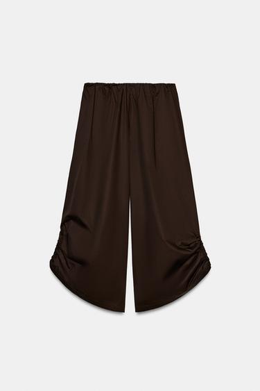 PANTALON JUPE-CULOTTE À BAS AJUSTABLE - Marron chocolat de Zara - Image 5