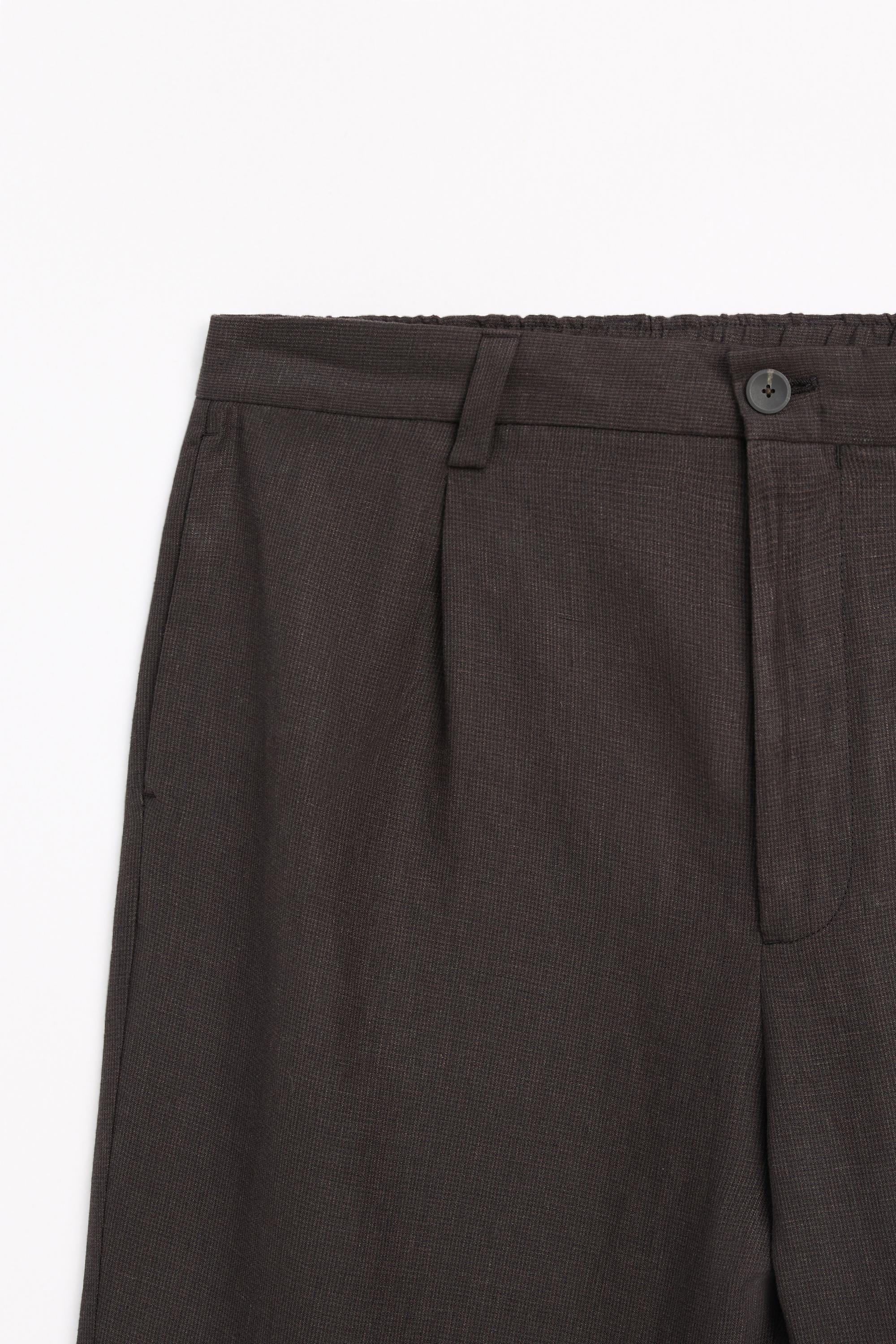 Pantalon pied-de-poule 100 % lin
