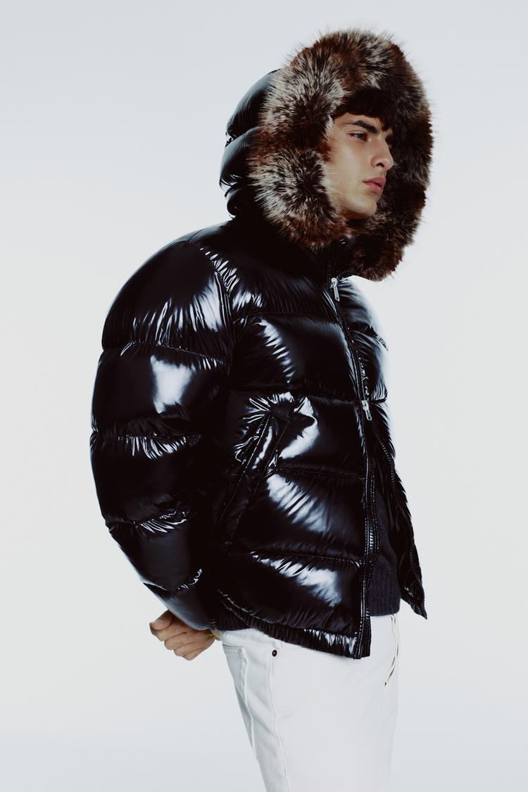 100% FEATHER PUFFER JACKET WITH HOODIE