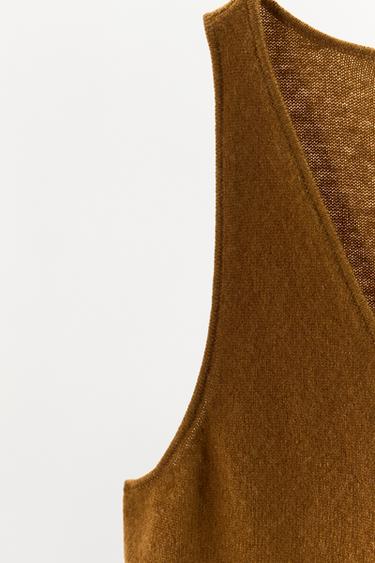 TOP À BRETELLES 100 % LAINE - Camel moyen de Zara - Image 4