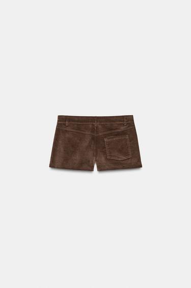SHORT MINI EFFET DAIM - Marron de Zara - Image 5