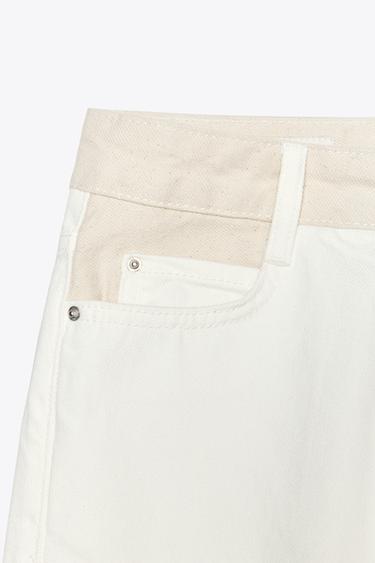 JEAN Z1975 MOM FIT TAILLE HAUTE TAILLE COMBINÉE - Écru de Zara - Image 7