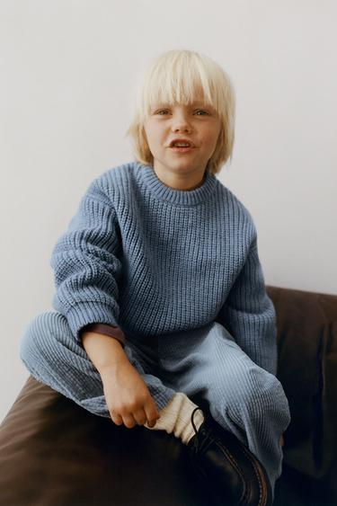 CHUNKY KNIT SWEATER - Light blue by Zara