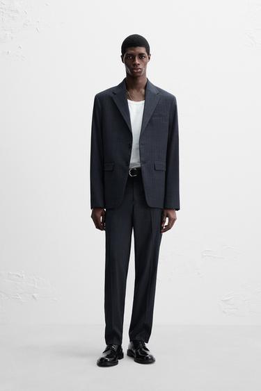 BLAZER TRAJE CUADROS - Marino de Zara - Imagen 0