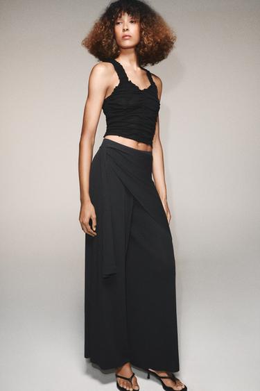 ZW COLLECTION TROUSERS WITH TURN-UP HEMS - Black by Zara