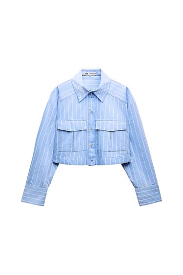 CROPPED STRIPED SHIRT
