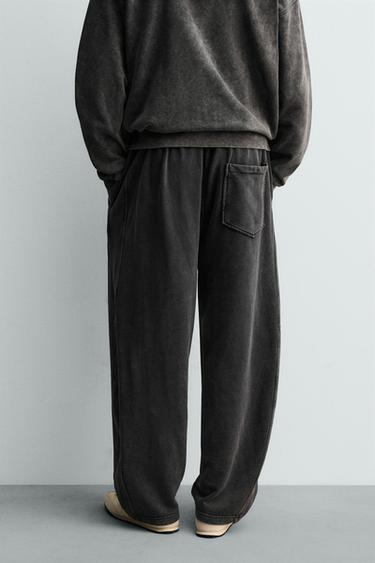 PANTALON DE JOGGING BALLON FIT DÉLAVÉ - Anthracite foncé de Zara - Image 2