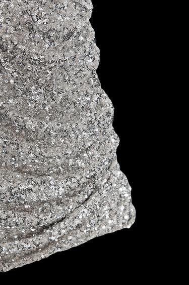 PAILLETTENKLEID MIT SCHULTERPOLSTERN ZW COLLECTION - Silber von Zara