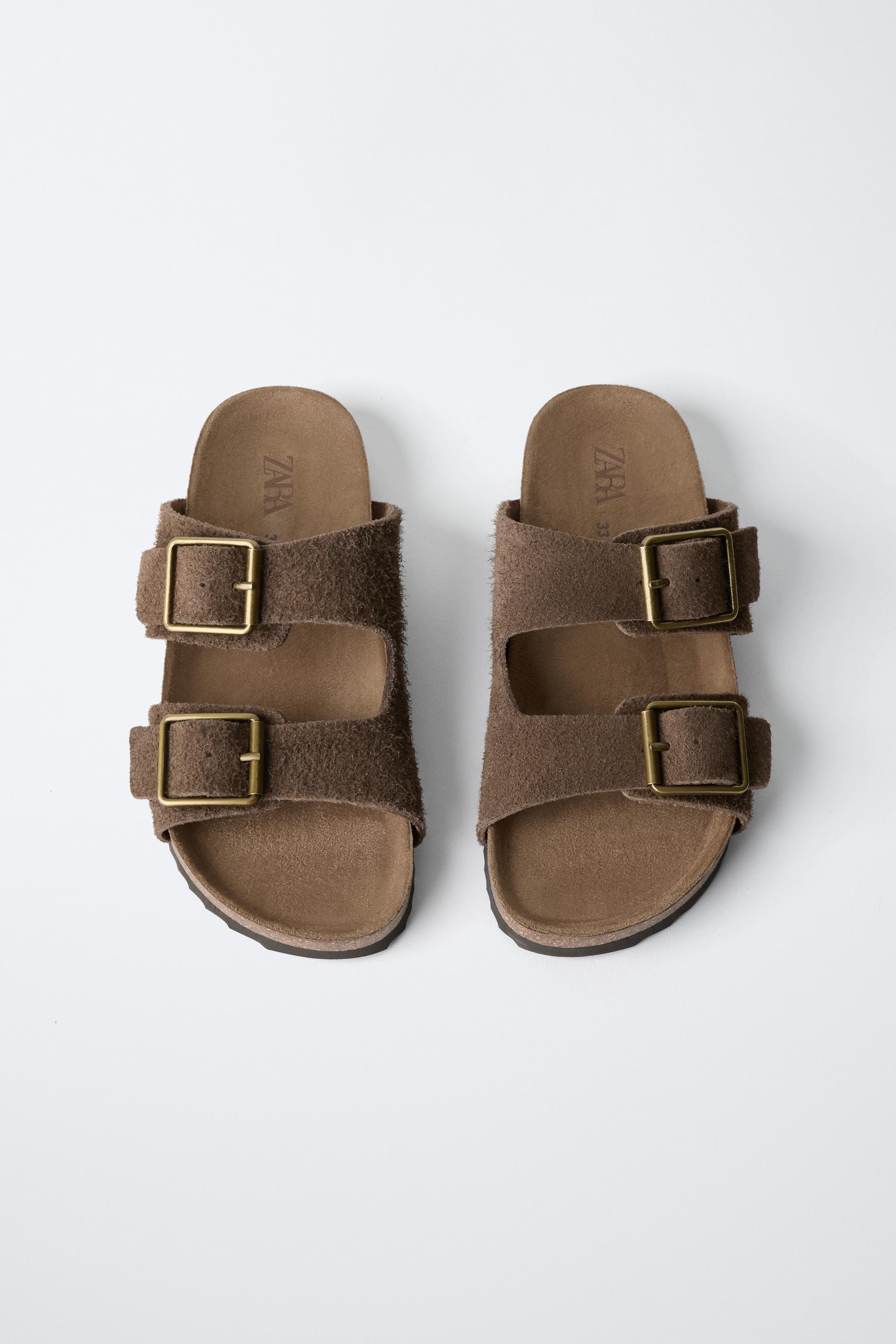 Детские сандалии Zara STORIEZ - LEATHER BUCKLE SANDALS — фото 4