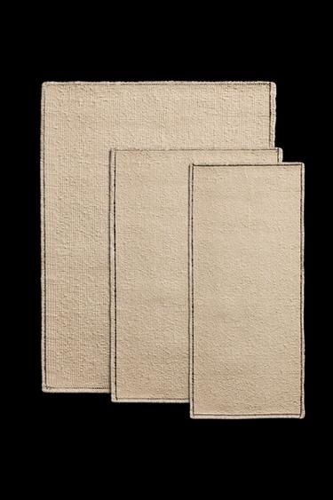 Zara RECTANGULAR BOUCLÉ WOOL AREA RUG - Ecru - Image 0