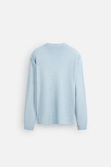 PULL EFFET DÉLAVÉ - Bleuté de Zara - Image 6