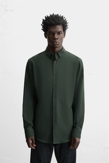 CAMISA SLIM FIT - Verde de Zara