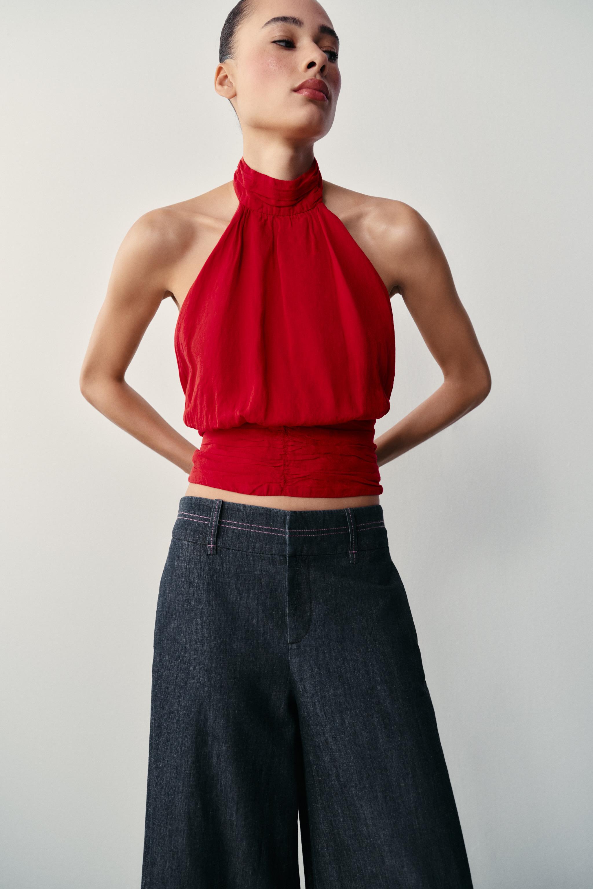 LONG SHORTS WITH CONTRAST TOPSTITCHING